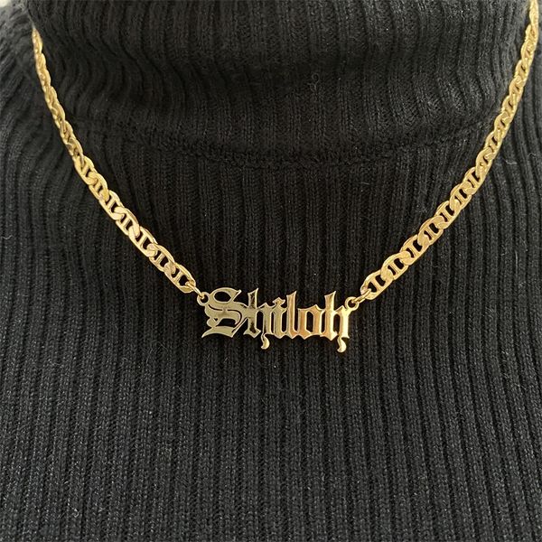 custom stainless steel necklace personalized old english name for women children 220722, Silver
custom stainless steel necklace personalized old english name for women children 220722, Silver
