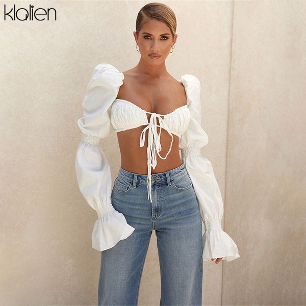 fashion bandage low chest beach t shirt women elegant white lantern sleeve french romantic slim wild female top
fashion bandage low chest beach t shirt women elegant white lantern sleeve french romantic slim wild female top