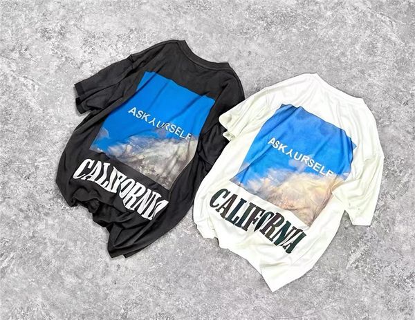 sky print tee short sleeve t-shirt men women 1 quality oversized letter t shirts, White;black
sky print tee short sleeve t-shirt men women 1 quality oversized letter t shirts, White;black