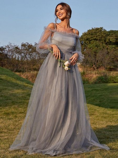 missord cold shoulder flounce sleeve mesh formal dress m9ah#, Black;gray
missord cold shoulder flounce sleeve mesh formal dress m9ah#, Black;gray