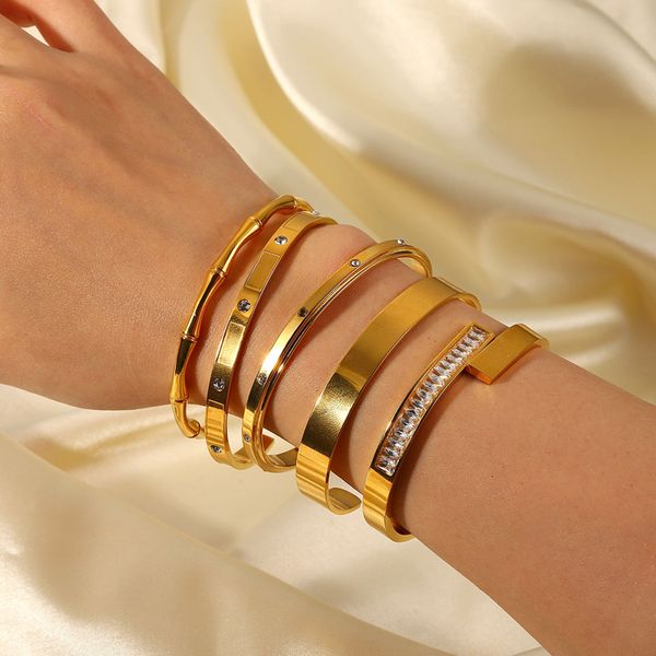 high bangle quality waterproof 316l stainless steel bracelets women chunky 18k real gold plated tennis chain bangle cufflinks bracelet openi, Black
high bangle quality waterproof 316l stainless steel bracelets women chunky 18k real gold plated tennis chain bangle cufflinks bracelet openi, Black