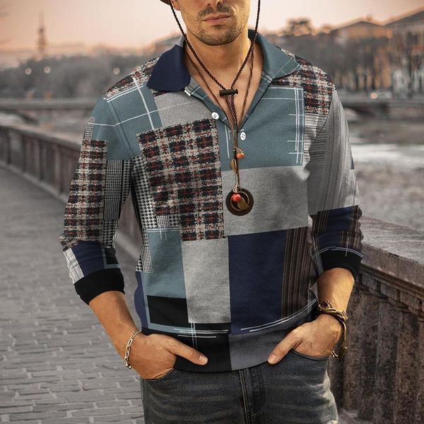 men's polos patchwork plaid gentleman design shirts for men 2022 long sleeve autumn luxury loose casual fashion lapel button en's, White;black
men's polos patchwork plaid gentleman design shirts for men 2022 long sleeve autumn luxury loose casual fashion lapel button en's, White;black