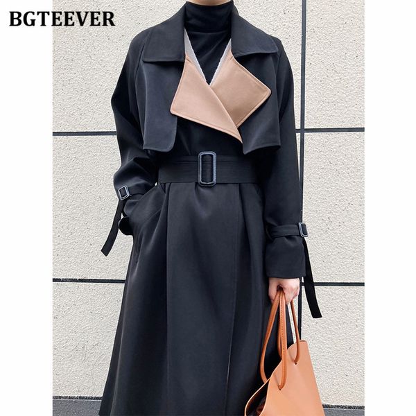 elegant patchwork lapel women trench coat autumn winter ladies overcoats full sleeve belted loose female long jacket, Tan;black
elegant patchwork lapel women trench coat autumn winter ladies overcoats full sleeve belted loose female long jacket, Tan;black