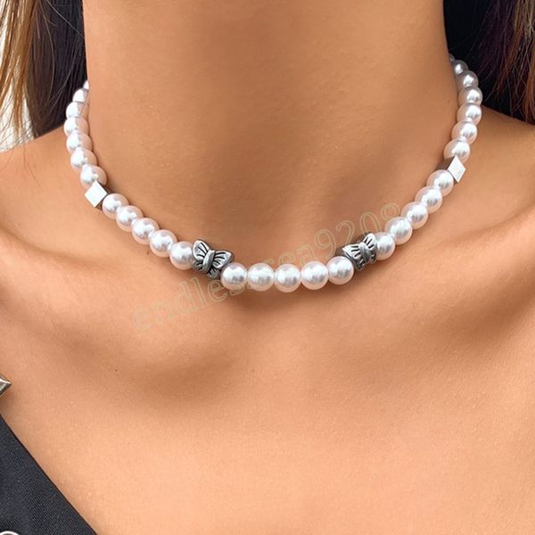 vintage butterfly/pearl bead chain short choker necklace for women trendy beads chain necklaces 2022 fashion jewelry neck collar, Golden;silver
vintage butterfly/pearl bead chain short choker necklace for women trendy beads chain necklaces 2022 fashion jewelry neck collar, Golden;silver