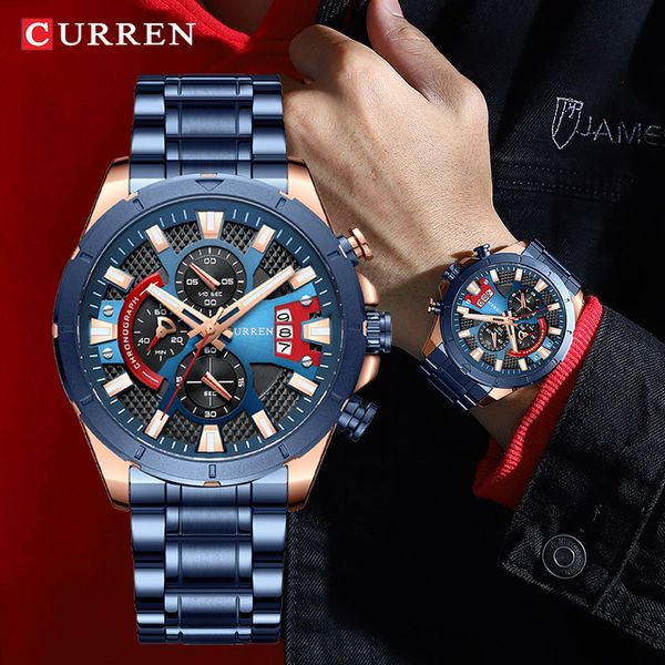 curren fashion luminous hands chronograph quartz watch men casual sport waterproof stainless steel man wristwatches, Silver
curren fashion luminous hands chronograph quartz watch men casual sport waterproof stainless steel man wristwatches, Silver