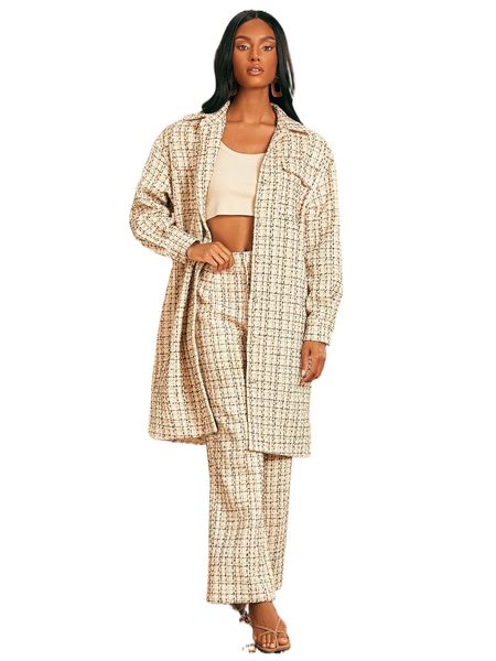 x penelope ping flap detail plaid tweed coat z1wu#, Black