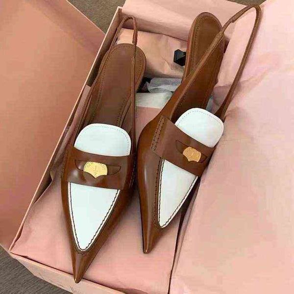 m gold coin pointed cat heel sandals women's 2022 new color matching baotou cat heel pointed back thin heel shoes, Black
m gold coin pointed cat heel sandals women's 2022 new color matching baotou cat heel pointed back thin heel shoes, Black