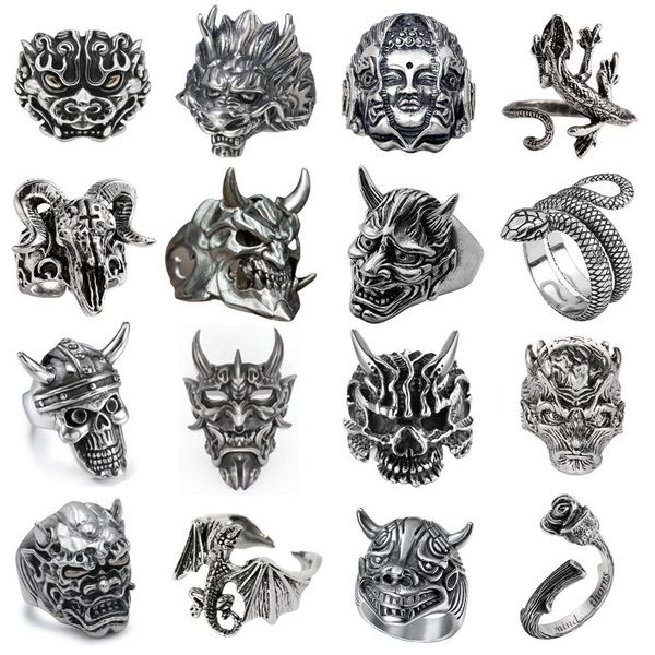 retro punk men ring demon skeleton hip hop rock locomotive steel alloy ancient silver color women jewelry 220719
retro punk men ring demon skeleton hip hop rock locomotive steel alloy ancient silver color women jewelry 220719