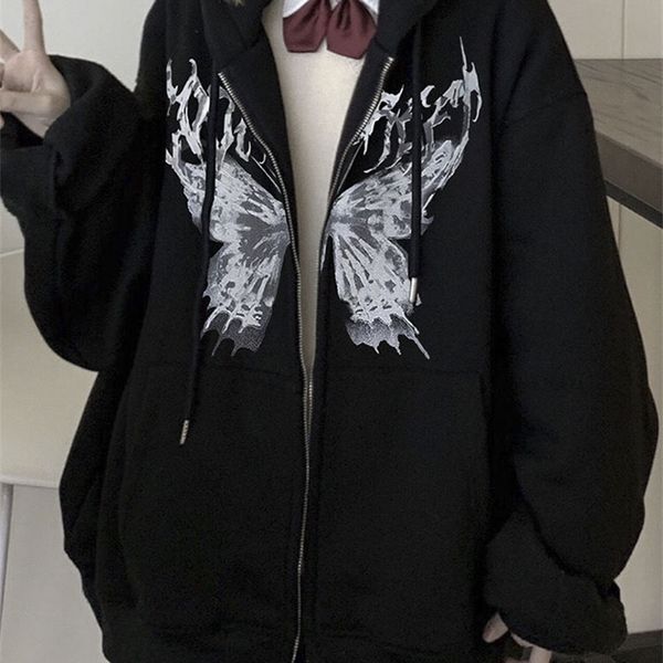 y2k butterfly hoodie women's zipper harajuku sweatshirt fallwinter couples european and american punk oversized hoodie jacket 220804, Black
y2k butterfly hoodie women's zipper harajuku sweatshirt fallwinter couples european and american punk oversized hoodie jacket 220804, Black