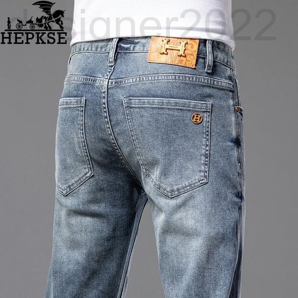 men's jeans designer light luxury high-grade jeans men's smoky gray slim straight casual long pants fashion brand thin nm7n, Blue
men's jeans designer light luxury high-grade jeans men's smoky gray slim straight casual long pants fashion brand thin nm7n, Blue