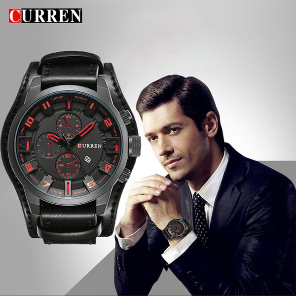 curren fashion business punk style quartz men watches luxury sport military waterproof leather man wristwatch, Silver
curren fashion business punk style quartz men watches luxury sport military waterproof leather man wristwatch, Silver