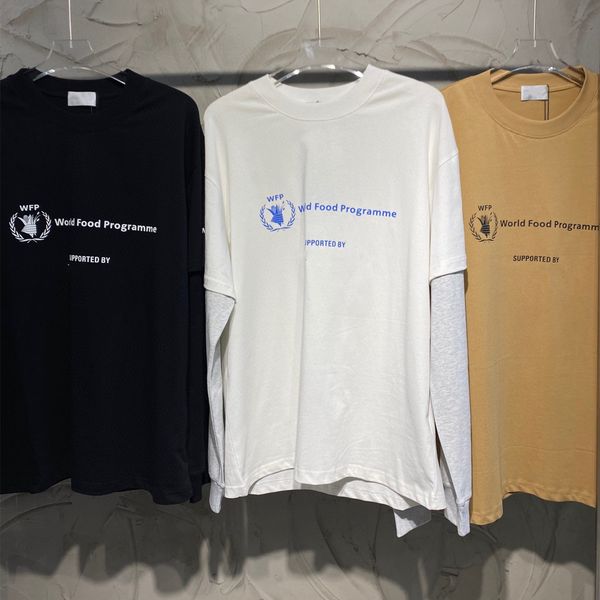 luxury designers men's set long sleeved t-shirts splicing false two-piece shirt wolrd food program limited european size s m, White;black
luxury designers men's set long sleeved t-shirts splicing false two-piece shirt wolrd food program limited european size s m, White;black