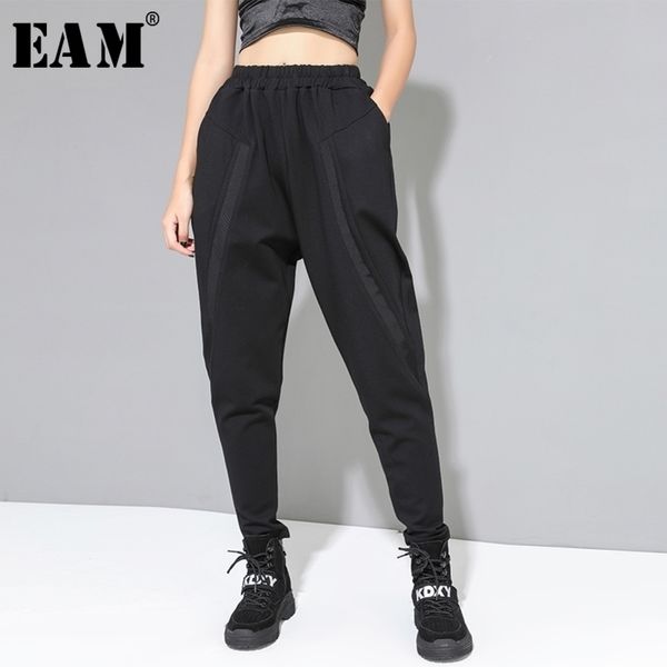 eam high elastic waist black split joint harem trousers loose fit pant fashion spring autumn 1a528 y200418, Black;white
eam high elastic waist black split joint harem trousers loose fit pant fashion spring autumn 1a528 y200418, Black;white