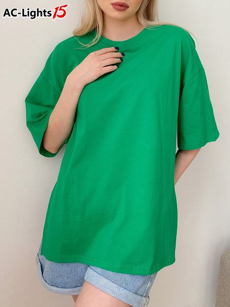 women cotton oversized t shirt green loose basic casual o neck solid outfits soft tee shirt summer short sleeve women 220615, White
women cotton oversized t shirt green loose basic casual o neck solid outfits soft tee shirt summer short sleeve women 220615, White