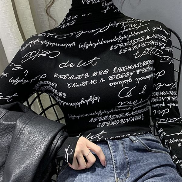 fast ship vintage print letters doodle t-shirt women turtleneck long sleeve slim stretchy tee casual clothing spring 220325, White
fast ship vintage print letters doodle t-shirt women turtleneck long sleeve slim stretchy tee casual clothing spring 220325, White