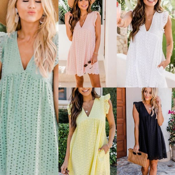 2022 summer dress new lace stitched hollow v-neck woman dress white robe vestido skirt casual outfits, Black;gray
2022 summer dress new lace stitched hollow v-neck woman dress white robe vestido skirt casual outfits, Black;gray