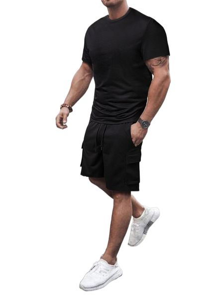 men solid crew neck tee & drawstring waist tee j0sm#, Gray
men solid crew neck tee & drawstring waist tee j0sm#, Gray