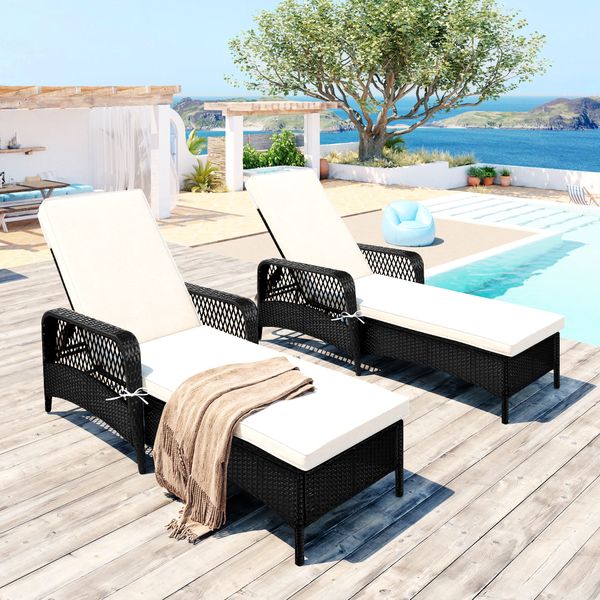 garden sets outdoor terrace pool pe rattan rattan chair wicker sun adjustable backrest beige seat cushion black
garden sets outdoor terrace pool pe rattan rattan chair wicker sun adjustable backrest beige seat cushion black