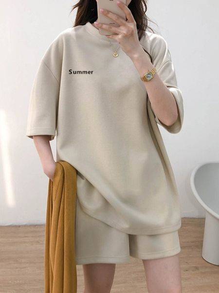 summer sportswear set women casual clothing short sleeve elastic waist pant suit female solid t-shirt shorts matching outfit, White
summer sportswear set women casual clothing short sleeve elastic waist pant suit female solid t-shirt shorts matching outfit, White