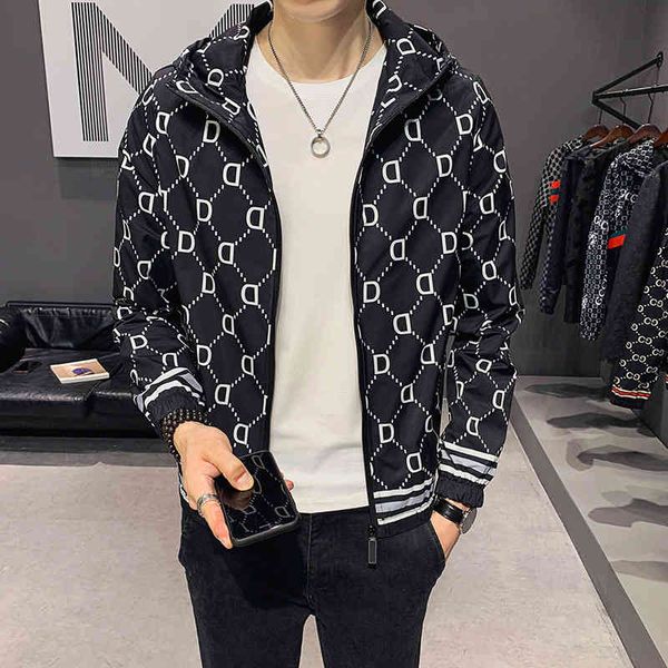 2022 men's hooded et korean slim fit lattice fashion letters personalized printing autumn coat, Black;brown
2022 men's hooded et korean slim fit lattice fashion letters personalized printing autumn coat, Black;brown