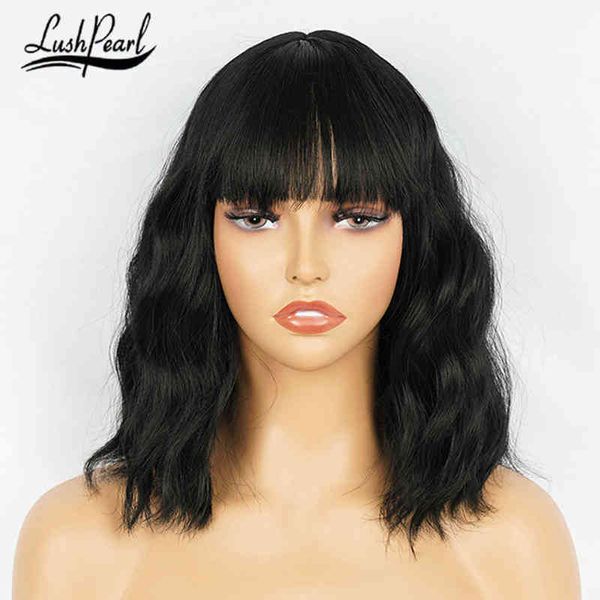 short wavy wig with bangs for woman shoulder length blonde pink white synthetic bob s halloween lolita cosplay hair 220525, Black
short wavy wig with bangs for woman shoulder length blonde pink white synthetic bob s halloween lolita cosplay hair 220525, Black
