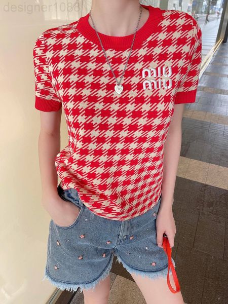 women's knits & tees designer 22 early spring new short sleeved sweater girl style age reduction sweet smell red thousand bird check ro, White
women's knits & tees designer 22 early spring new short sleeved sweater girl style age reduction sweet smell red thousand bird check ro, White