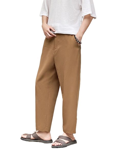 men slant pocket tailored pants d4dr#, Black