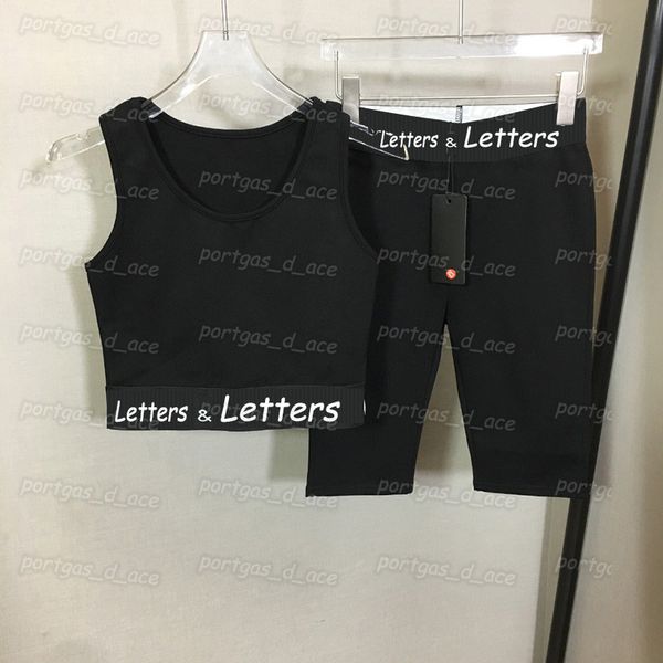 vintage letters womens tracksuits summer black sports yoga outfits padded tank leggings set jogging running shorts
vintage letters womens tracksuits summer black sports yoga outfits padded tank leggings set jogging running shorts