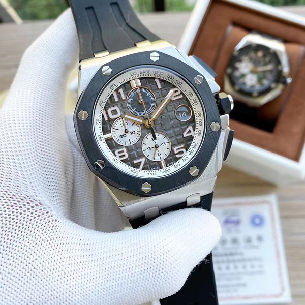 men's famous watch stainless steel case rubber strap 45mm imported quartzmovement waterproof 50m super luminous c3, Slivery;brown
men's famous watch stainless steel case rubber strap 45mm imported quartzmovement waterproof 50m super luminous c3, Slivery;brown