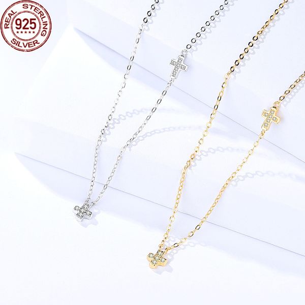 new s925 silver mini cross necklace women's simple micro set clavicle chain jewelry mixed batch female luxury
new s925 silver mini cross necklace women's simple micro set clavicle chain jewelry mixed batch female luxury