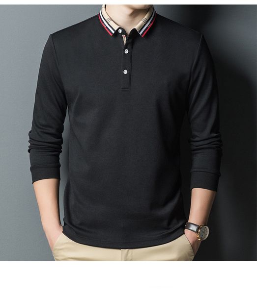 men's polo shirt slit solid color daily leisure long sleeve fashion letter printing, White;black
men's polo shirt slit solid color daily leisure long sleeve fashion letter printing, White;black