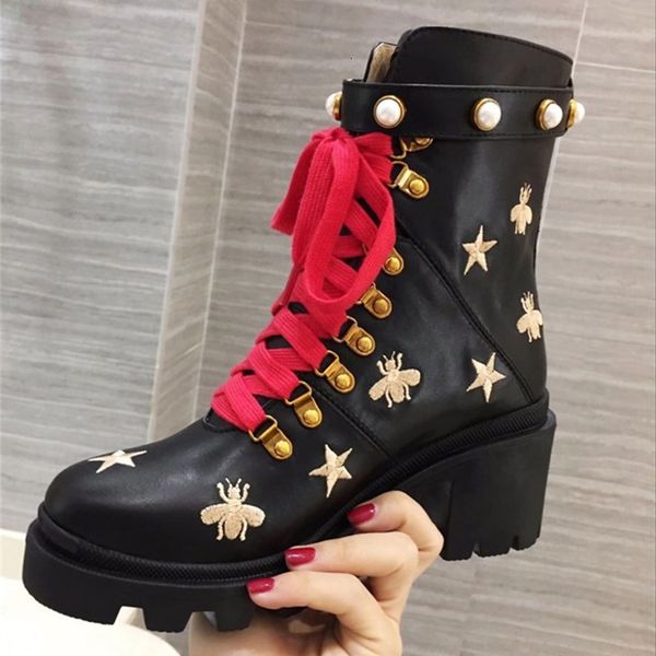 boots autumn cowhide full leather round head lace up british high heel thick martin boots women's short wayb, Black
boots autumn cowhide full leather round head lace up british high heel thick martin boots women's short wayb, Black