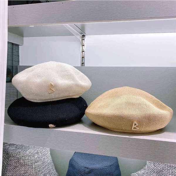 women summer hat b letter beret hat protection sun cap solid color female cotton collapsible breathable beach hat sun hats j220722, Blue;gray
women summer hat b letter beret hat protection sun cap solid color female cotton collapsible breathable beach hat sun hats j220722, Blue;gray
