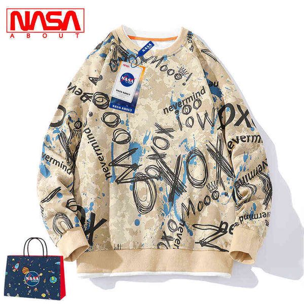 nasa co branded 2022 spring and autumn round neck sweater national fashion personalized graffiti print casual loose street clothes, Black
nasa co branded 2022 spring and autumn round neck sweater national fashion personalized graffiti print casual loose street clothes, Black
