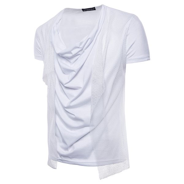 men's t-shirts trend short sleeve pile collar mesh european and american trend pure cotton round neck personality summer clothes cool,, White;black
men's t-shirts trend short sleeve pile collar mesh european and american trend pure cotton round neck personality summer clothes cool,, White;black