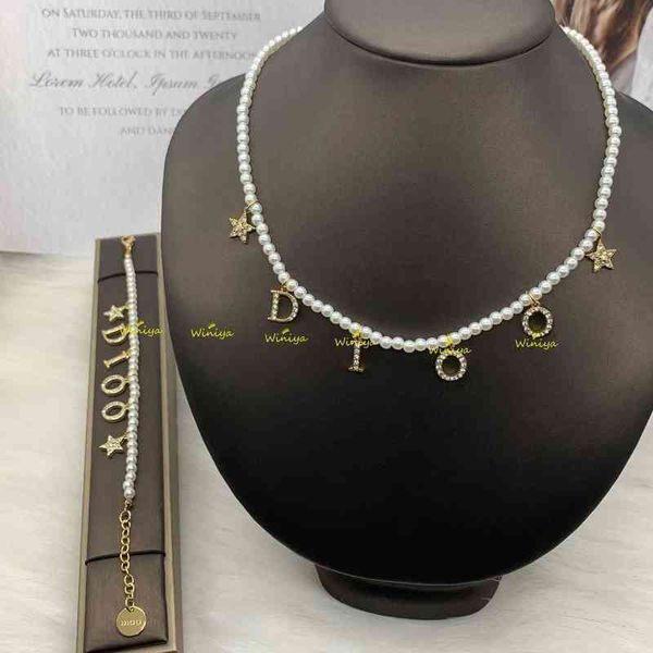 necklace new letter diamond inlaid pearl temperament neck chain bracelet fashion trend jewelry, Silver
necklace new letter diamond inlaid pearl temperament neck chain bracelet fashion trend jewelry, Silver