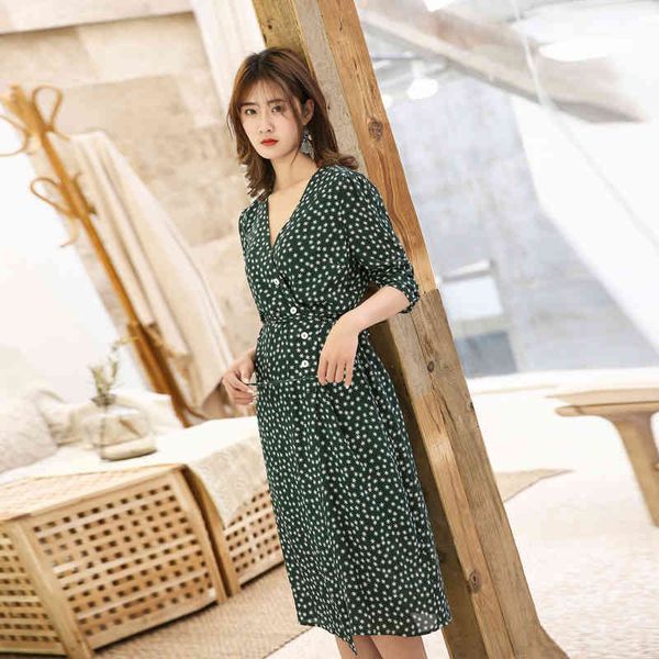 casual dresses summer french floral dress slim high waist split green print skirt, Black;gray
casual dresses summer french floral dress slim high waist split green print skirt, Black;gray