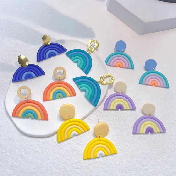 spring and summer earrings new personalized candy color rainbow female s925 silver needle soft pottery contrast, Golden;silver
spring and summer earrings new personalized candy color rainbow female s925 silver needle soft pottery contrast, Golden;silver