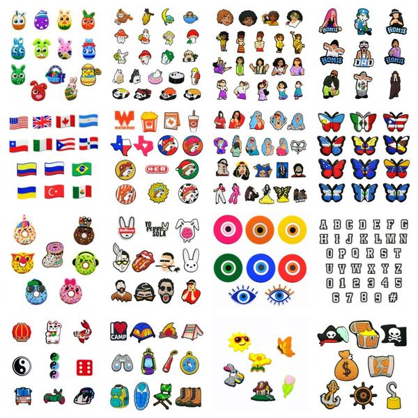 100pcs/set various styles cartoon pattern croc shoe charms 2d soft plastic anime shoe accessories clog shoes buckles decorations fit child w, White;pink
100pcs/set various styles cartoon pattern croc shoe charms 2d soft plastic anime shoe accessories clog shoes buckles decorations fit child w, White;pink