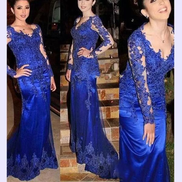 royal blue evening dresses long sleeves jewel neck beaded lace applique floor length mermaid custom made formal prom gown plus size vestidos, Black;red
royal blue evening dresses long sleeves jewel neck beaded lace applique floor length mermaid custom made formal prom gown plus size vestidos, Black;red