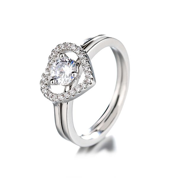 couple ringsnew full bricks heart ring female fashion europe and american two wear single brick super zircon ring personality simple, Silver
couple ringsnew full bricks heart ring female fashion europe and american two wear single brick super zircon ring personality simple, Silver