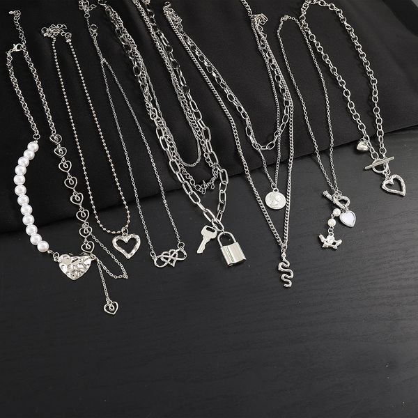 ins hip-hop sweet and cool pendant necklaces personality street ot buckle clavicle chain creative lock hollow love pendant necklace, Silver
ins hip-hop sweet and cool pendant necklaces personality street ot buckle clavicle chain creative lock hollow love pendant necklace, Silver