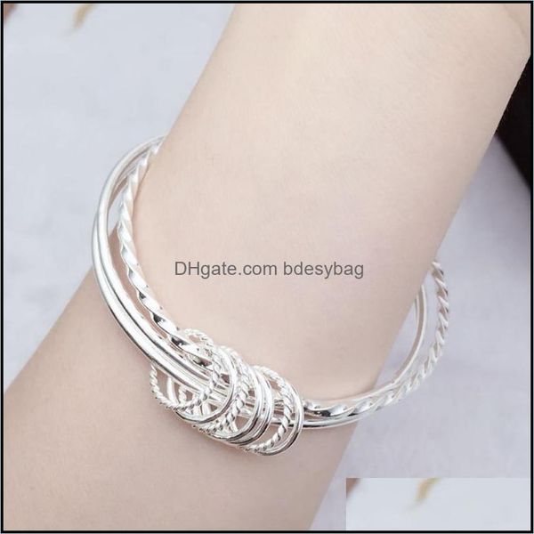 bangle bracelets jewelry charms fine three circles 925 stamp sier for women fashion noble party wedding chr dhymx, Black
bangle bracelets jewelry charms fine three circles 925 stamp sier for women fashion noble party wedding chr dhymx, Black