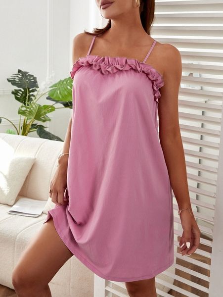 frill trim cami dress n17z#, Black;gray
frill trim cami dress n17z#, Black;gray