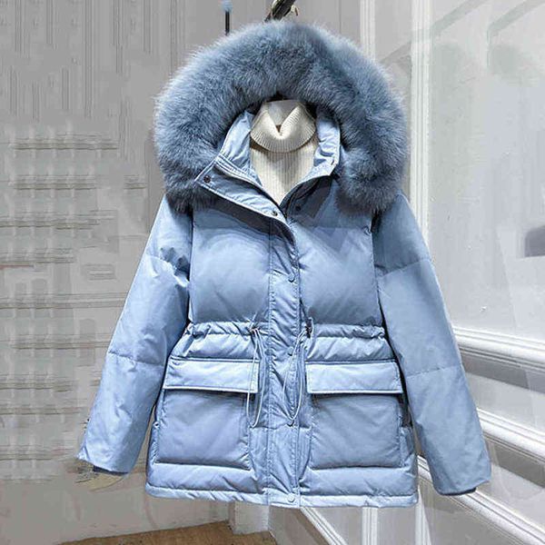 real fox fur collar 90 white duck down coat women 2022 winter padded white down parka long warm thick cap parka jacket j220727, Black
real fox fur collar 90 white duck down coat women 2022 winter padded white down parka long warm thick cap parka jacket j220727, Black