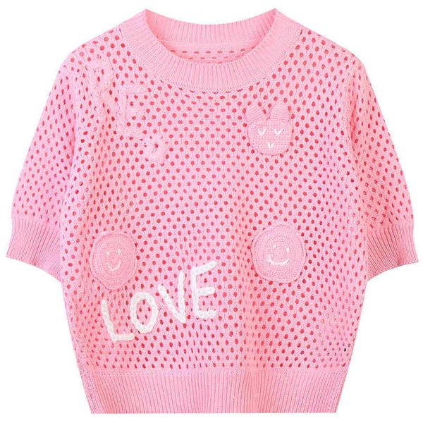 women's sweaters 2022 spring and summer letter hook flower hollow out design small man aging round neck short sleeve slim fitting pullo, White;black
women's sweaters 2022 spring and summer letter hook flower hollow out design small man aging round neck short sleeve slim fitting pullo, White;black