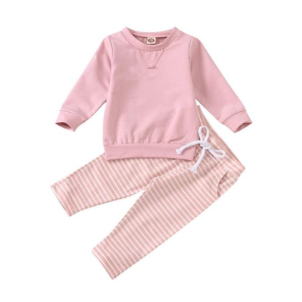 clothing sets children's european and american style solid color sweater + striped trousers two-piece suit, White
clothing sets children's european and american style solid color sweater + striped trousers two-piece suit, White