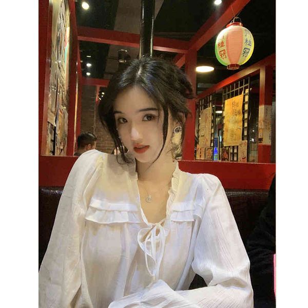 women's blouses & shirts autumn french romantic minority white fungus edge long sleeved shirt for women n90d
women's blouses & shirts autumn french romantic minority white fungus edge long sleeved shirt for women n90d