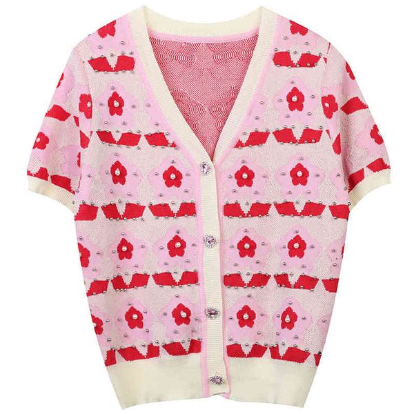 women's sweaters summer thin knit cardigan 2022 nail bead flower jacquard color matching v-neck short sleeve sweet aging epwd, White;black
women's sweaters summer thin knit cardigan 2022 nail bead flower jacquard color matching v-neck short sleeve sweet aging epwd, White;black