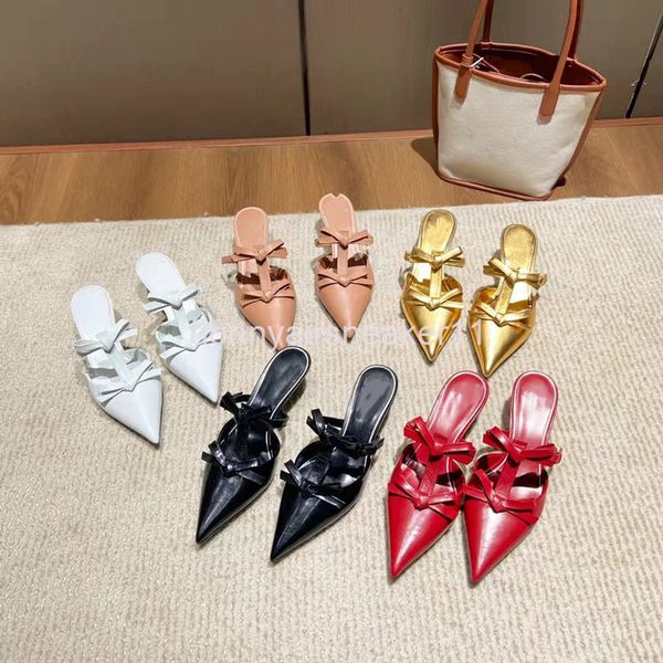 slippers sandals women's summer pointed bow back hollowed out fashion high heels large shoes, Black
slippers sandals women's summer pointed bow back hollowed out fashion high heels large shoes, Black
